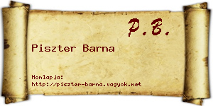 Piszter Barna névjegykártya