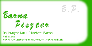 barna piszter business card